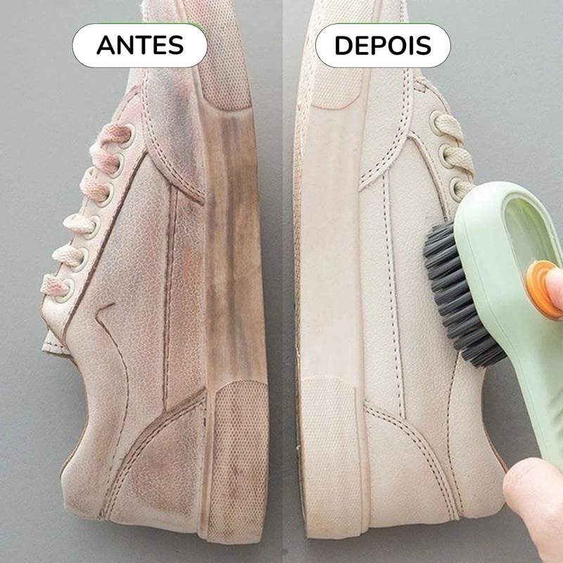 Escova de limpeza multi-função com dispenser de sabão - Tênis e roupas